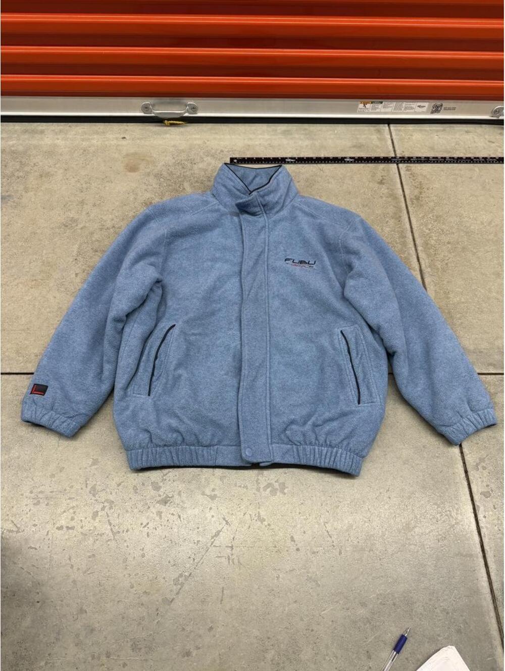 🔥 vintage fubu collection 1992 baby blue fleece bomber jacket size xl